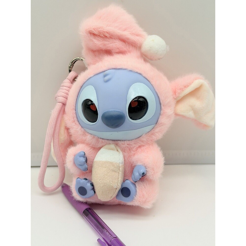 Miniso Stitch Eat Something Before Sleep Series Strawberry Cone Rubber Face 6”